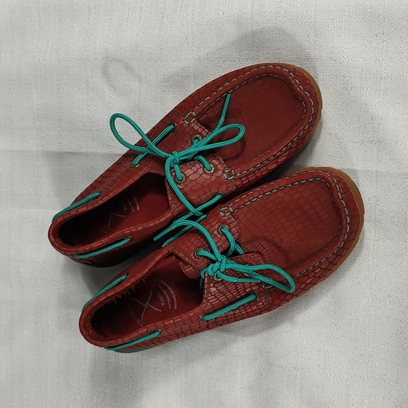 Twisted X Shoes Twisted X Driving Moc Leather Redturquoise Casual